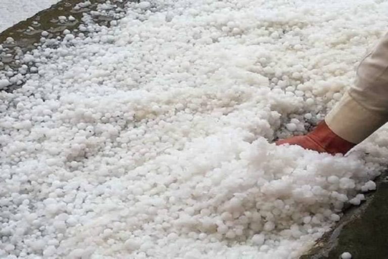 Rare hailstorm hits Gorakh Hill after years