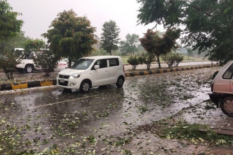 Unexpected hailstorm, rain cool down Islamabad after heatwave