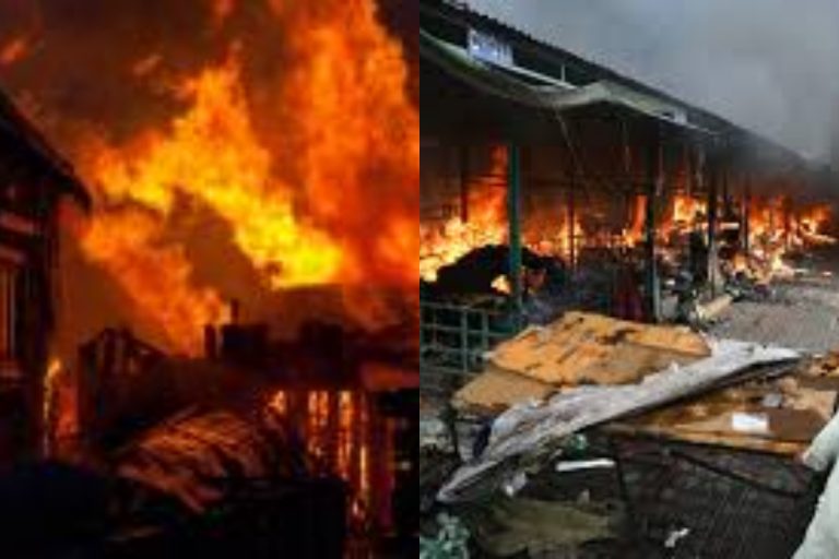 Massive fire destroys over 70 stalls near Lighthouse in Karachi