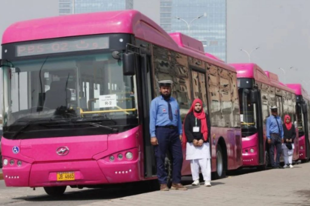 Pink bus service for women launched in another province