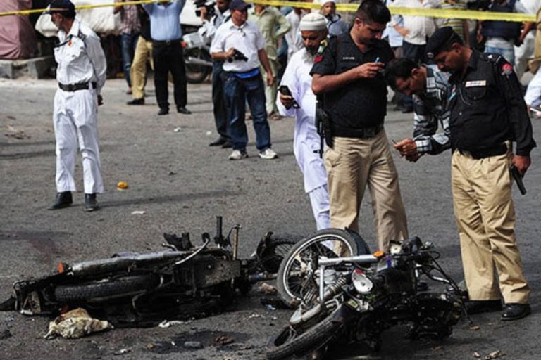 Three family members killed as trailer crushes motorcycle in Karachi