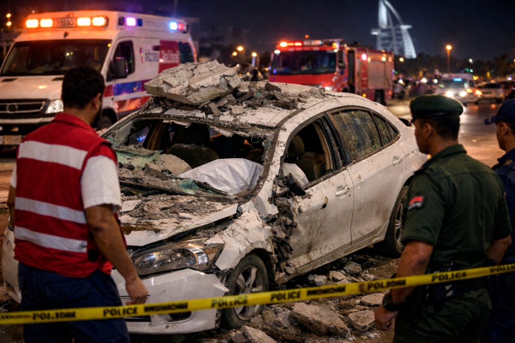 Pakistani driver killed after debris hits car in Dubai