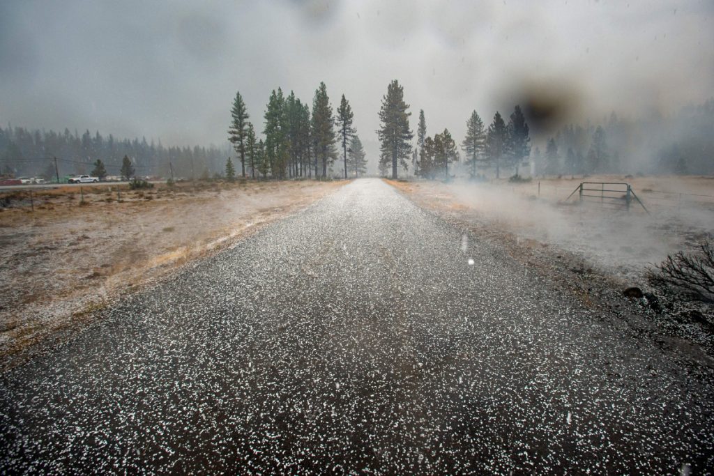 Massive hailstorm hits major highway routes